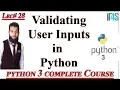 Python Tutorial in Urdu Hindi Validating Users input in Python Data Entry Validation in Python