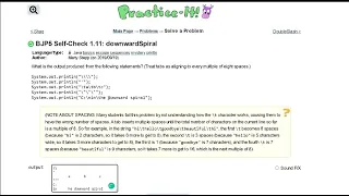 Java Practice-it Introduction to Java Programming Self-Check1 11 downwardSpiral