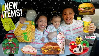 TRYING NEW HOLIDAY/WINTER MENU ITEMS FROM FAST FOOD RESTAURANTS!! 🎅🏼☃️ *MUKBANG/REVIEW*