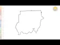 Sudan Map drawing Easy drawing tutorials How to draw Sudan Map step by step