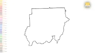 Sudan Map drawing Easy drawing tutorials How to draw Sudan Map step by step
