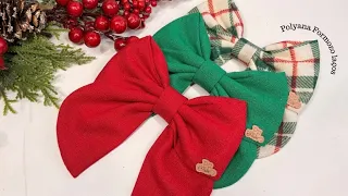 Laço De Tecido Linho Tema Natal - Professora de laços de Cabelo Polyana Formozo