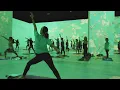Yoga while immersed in Beyond Van Gogh