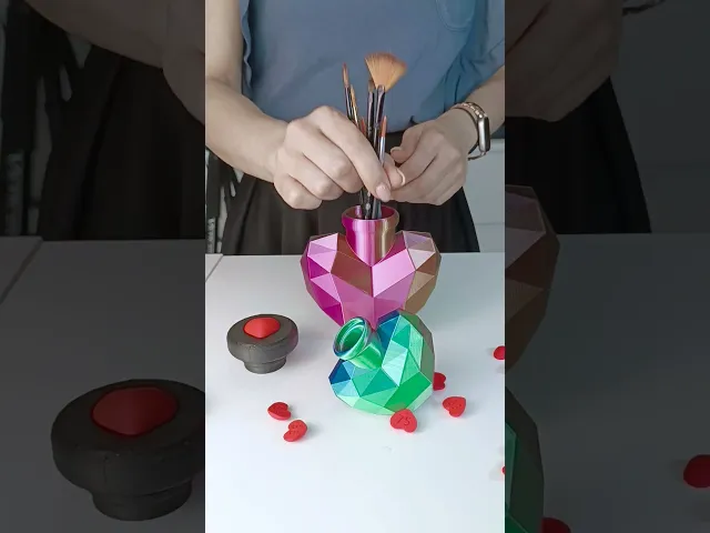 Love Potion LowPoly + Heart Lid, 2x Heart Shaped, No Support video thumbnail