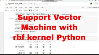 Support Vector Machine SVM with rbf kernel Python Code Machine Learning SVM Python