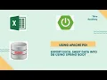 Export Excel data to DB using Spring Boot Read Excel sheet data using Spring Boot Thiru Academy