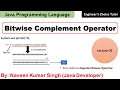 Bitwise Complement Operator in Java Java Programming Language Java