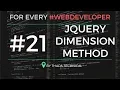 jQuery Tutorial in Hindi jQuery Dimension Methods width and height Method in jQuery Hindi