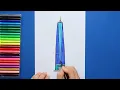 How to draw One World Trade Center New York Freedom Tower