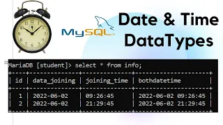 Date Time Datatypes in MySQL - 25 MySQL Tutorial for Beginners