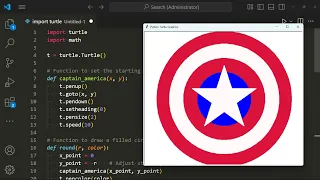 Captain America Shield using Python Turtle Python Turtle Graphics Project geekbyte01