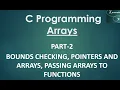 Array - Part-2 Pointers and Arrays Passing Arrays to functions Hindi Let Us C C programming