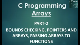 Array - Part-2 Pointers and Arrays Passing Arrays to functions Hindi Let Us C C programming