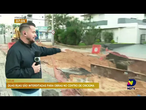 Obras de macrodrenagem alteram trânsito na região central de Criciúma
