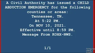 Amber Alert For Tennessee Used November 10 2021