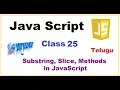 Search SubString Slice Methods JavaScript in Telugu VLR Training Class 25