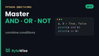 Python Logical Operators and or not Zero to Pro