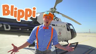 Blippi Explores A Police Helicopter Airplanes For Kids 1 Hour Of Blippi 