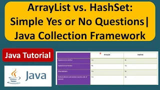 ArrayList vs HashSet Answering Key Questions with Yes or No Java Collection Framework