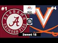 #1 Alabama vs #4 Virginia - NCAA Basketball 10 Simulation!