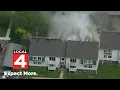 Aerial footage shows fire at apartment building Farmington Hills