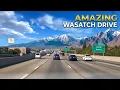 Wasatch Mountains Scenic Drive in Utah Heading to Salt Lake City 4K