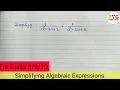 Simplify Simplifying Algebraic Expressions Simplify Class 8