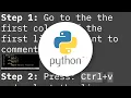 How to comment out a block of Python code in Vim