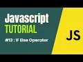 JavaScript Tutorial in Hindi If Else Statement