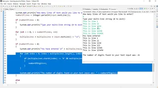 Java 10 Count the number of digits in a string input using the charAt method using for loops