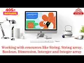 Working with resources like String String array Boolean Dimension Interger and Integer array