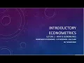 Introductory Econometrics -
