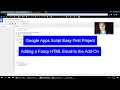 Google Apps Script Easy First Project - How to Add HTML Email Functionality
