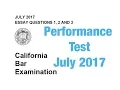 Cal Bar Exam July 2017 Review of Performance Test