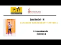 Question Set 01 Database Management System Java Institute