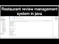 Java console Restaurant Rating application in java restaurant management system Fyp projects