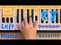 Piano Lesson 224 How to play C7 C dominant seventh chord with the left hand play along tutorial