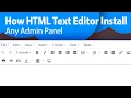 How TinyMce Editor Integrate or add Text-Editor in HTML or PHP Website Admin Area Quick Start