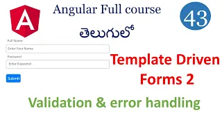 Forms Validations in Angular Angular Forms error handling Angular Form Angular Forms in Telugu