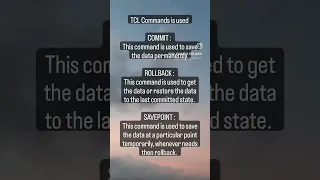 what does TCL Commands in sql