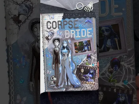 ASMR journal Corpse Bride🧟‍♀️🥀🕷️🕸️💀|#asmr #journal #scrapbooking #corpsebride #journaling #art