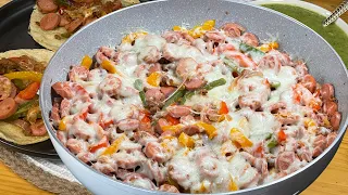 ALAMBRE DE SALCHICHAS 🌭🔥 El Guisado que Desaparece Apenas Llega a la Mesa