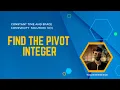 Find the Pivot Integer Leetcode 2485 Constant time and space complexity Python
