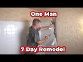 WOW One Man Remodels an Ugly Bathroom in 7 Days Start to Finish Timelapse