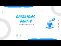Operators in java part-1 Java number 8