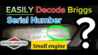 How to EASILY Find the Year of ANY Briggs Stratton Engine Decode Serial Number FAST