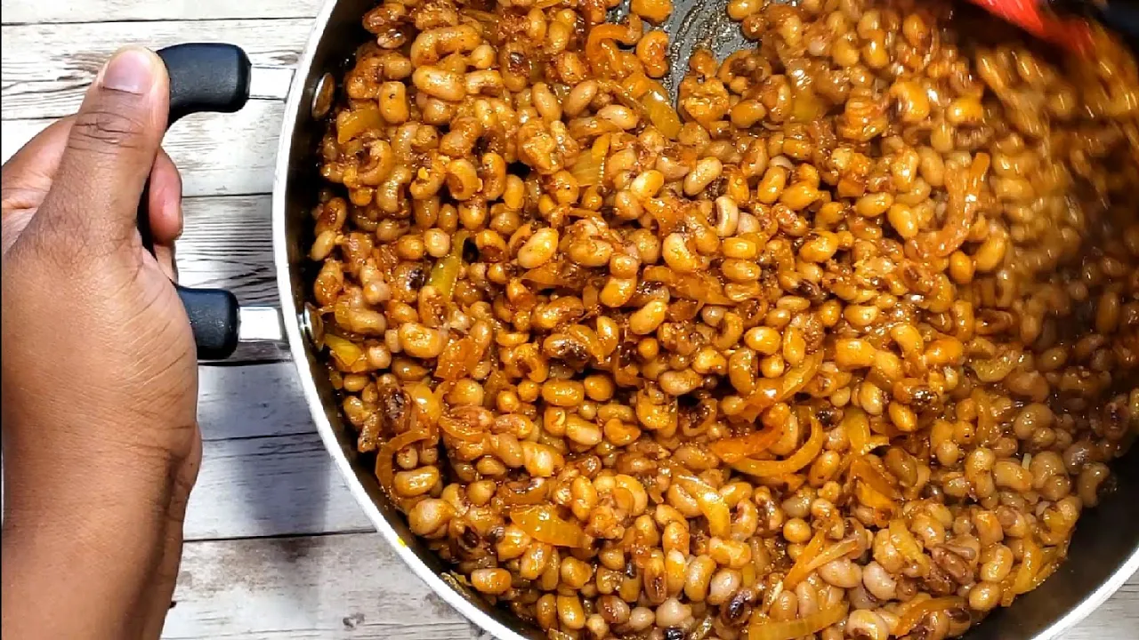 Fried Palm Oil Beans Recipe   How to cook Beans Porridge