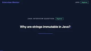 Why Are Strings Immutable in Java Interview Answer