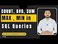 COUNT AVG SUM MAX MIN Functions in SQL Query
