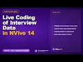 Live Coding of Interview Data in NVivo 14